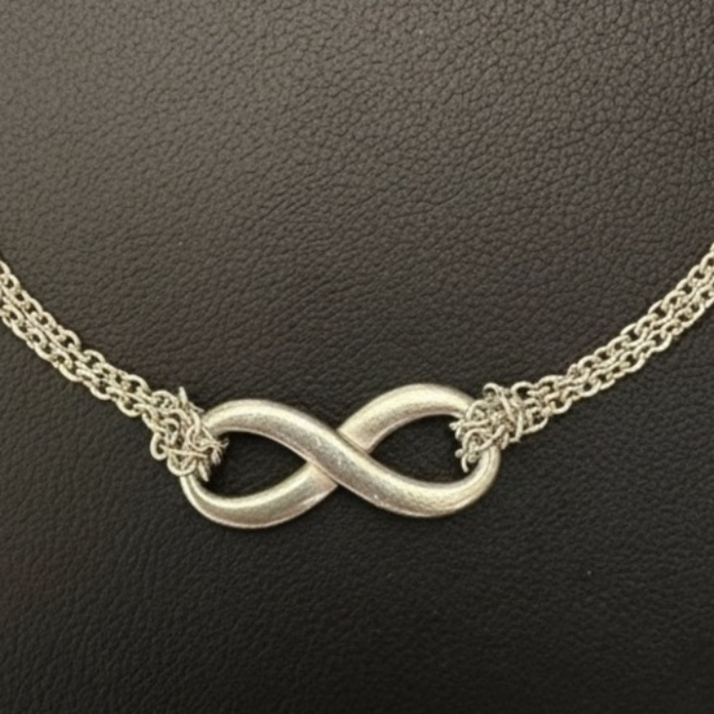 Tiffany & Co. Infinity Double Chain Bracelet 925 Sterling Silver – 7” - Picture 2 of 10